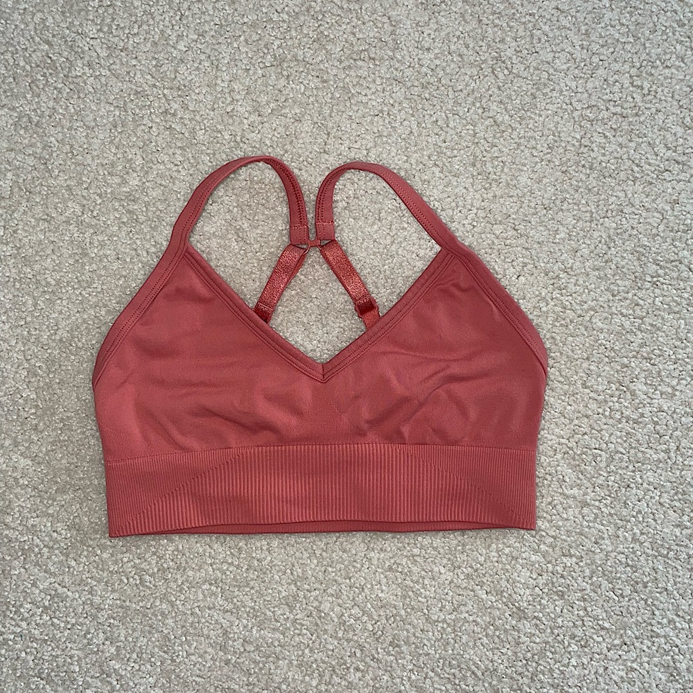 Lululemon Ebb to Street Bra in coral orange | Light Support C/D Cup |